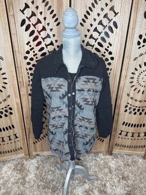 Mystree Black and Gray Aztec Print Jacket